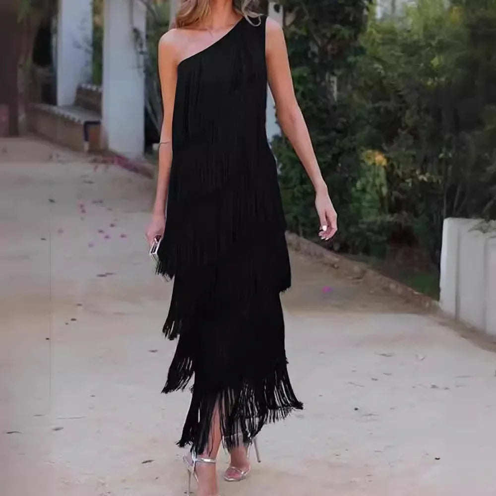 Ariella | Striking Fringed Maxi Gown