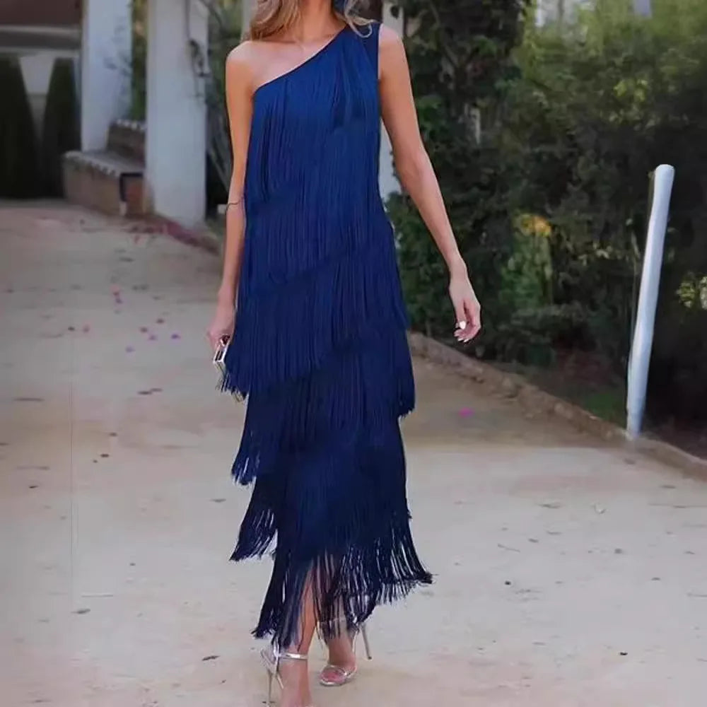 Ariella | Striking Fringed Maxi Gown