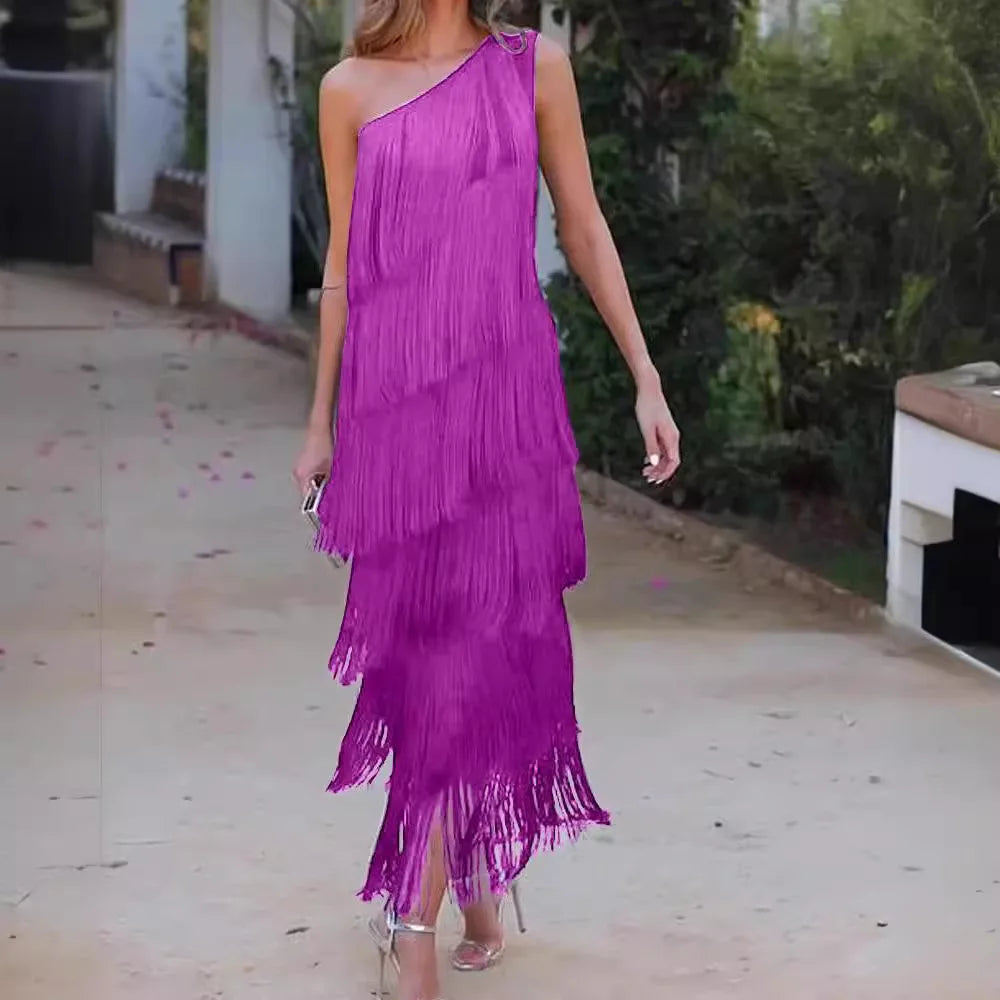 Ariella | Striking Fringed Maxi Gown