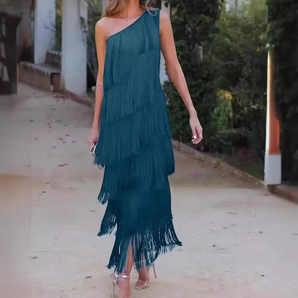 Ariella | Striking Fringed Maxi Gown