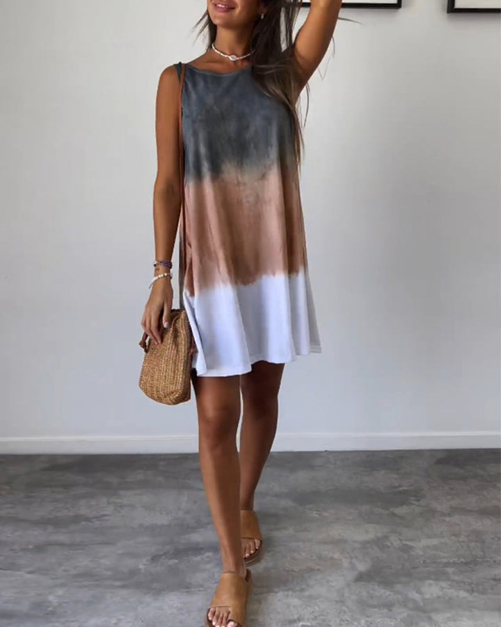Della | Gradient Tie-Dye Print Mini Dress