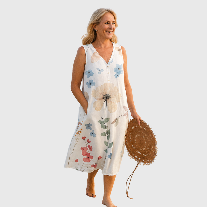 Cavell™ – Summer Sleeveless Dress with Floral Print