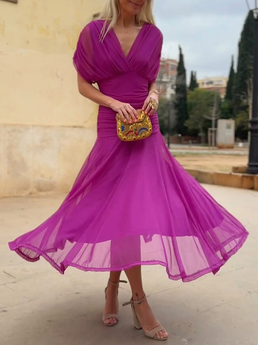Rubies Defined™ | Women's Elegant Mesh Boutonniere Dress