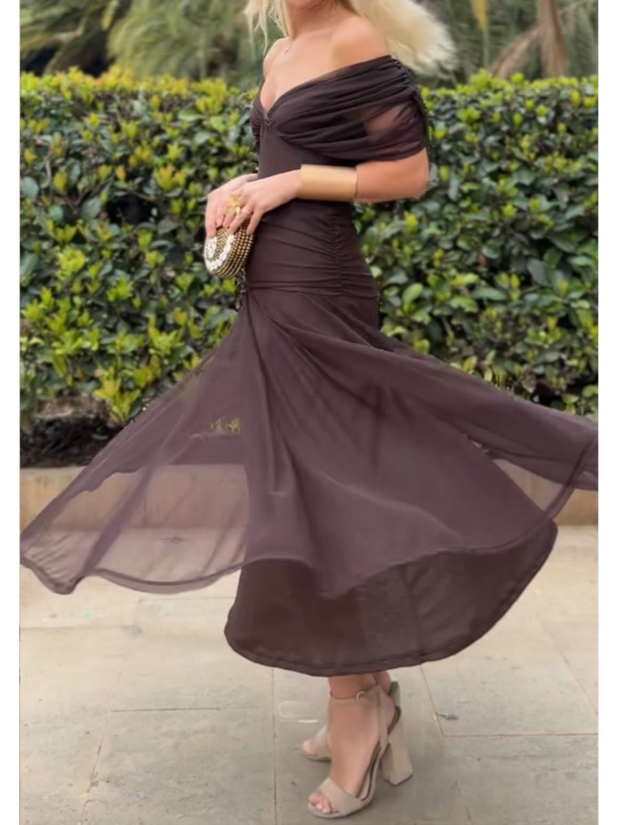 Rubies Defined™ | Women's Elegant Mesh Boutonniere Dress