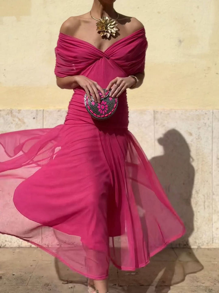 Rubies Defined™ | Women's Elegant Mesh Boutonniere Dress