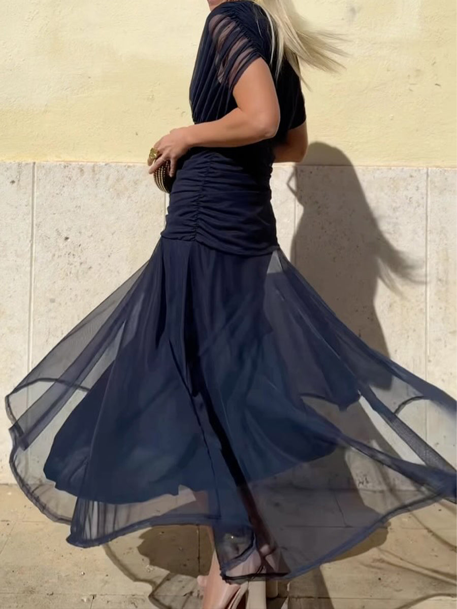 Rubies Defined™ | Women's Elegant Mesh Boutonniere Dress