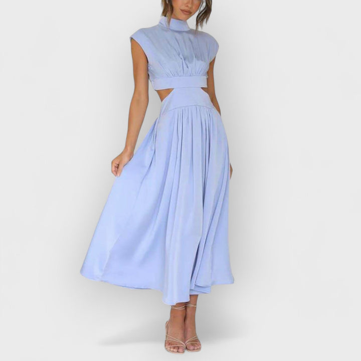 Lucy | Cut-Out Waist Pocketed Holiday Midi Dress