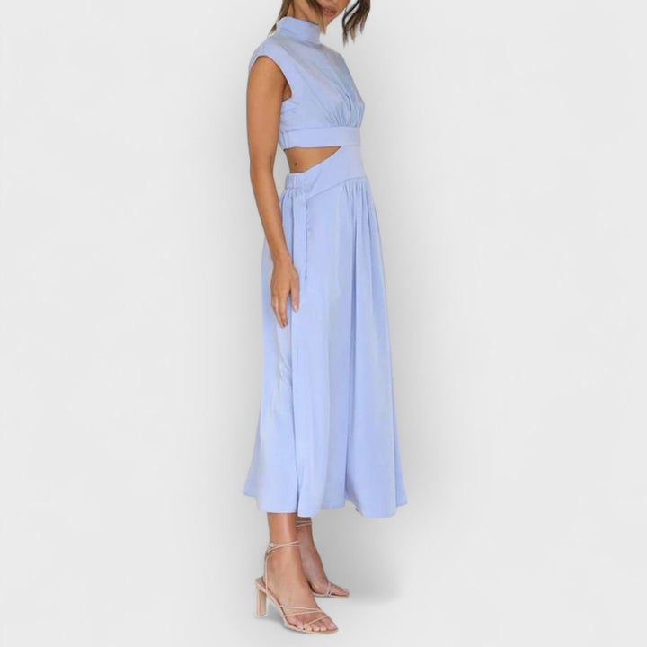 Lucy | Cut-Out Waist Pocketed Holiday Midi Dress