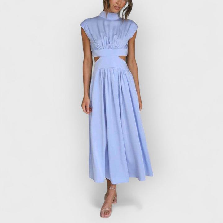 Lucy | Cut-Out Waist Pocketed Holiday Midi Dress
