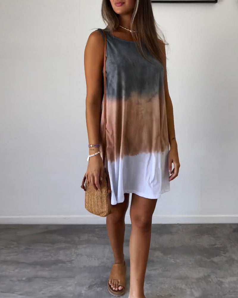 Della | Gradient Tie-Dye Print Mini Dress