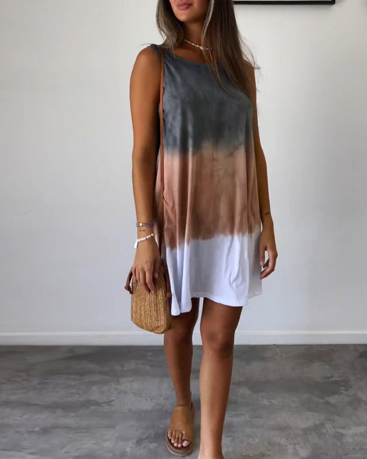 Della | Gradient Tie-Dye Print Mini Dress
