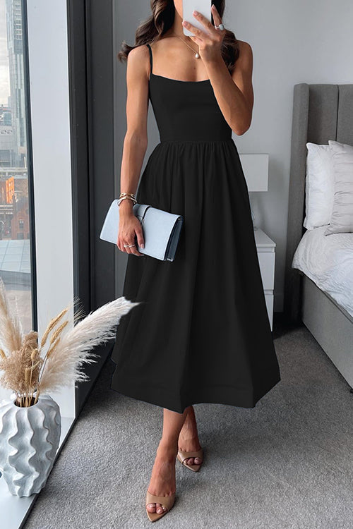 Jade | Chic Strappy A-Line Midi Dress