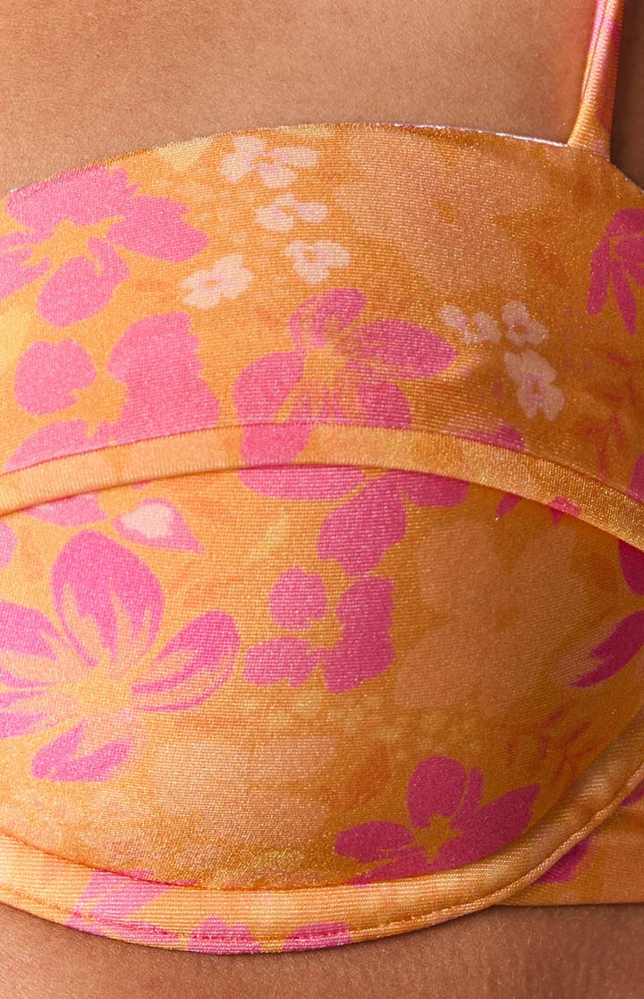 Bianca Orange Floral Bikini Top