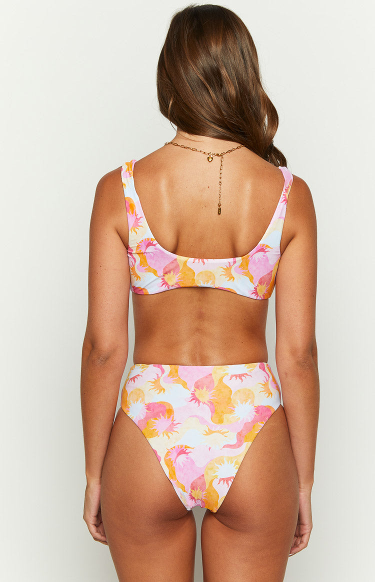 St Lucia Wavy Sun Multi Print Bikini Top