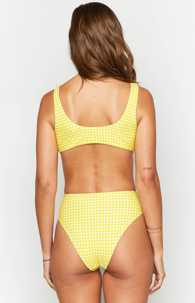 Yellow Gingham St Lucia Bikini Top