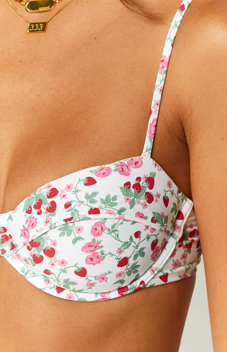 Bianca Strawberry Floral Bikini Top