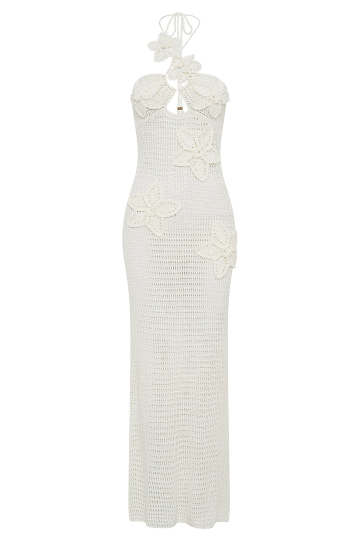 Beverly Floral Appliqué Crochet Maxi Dress