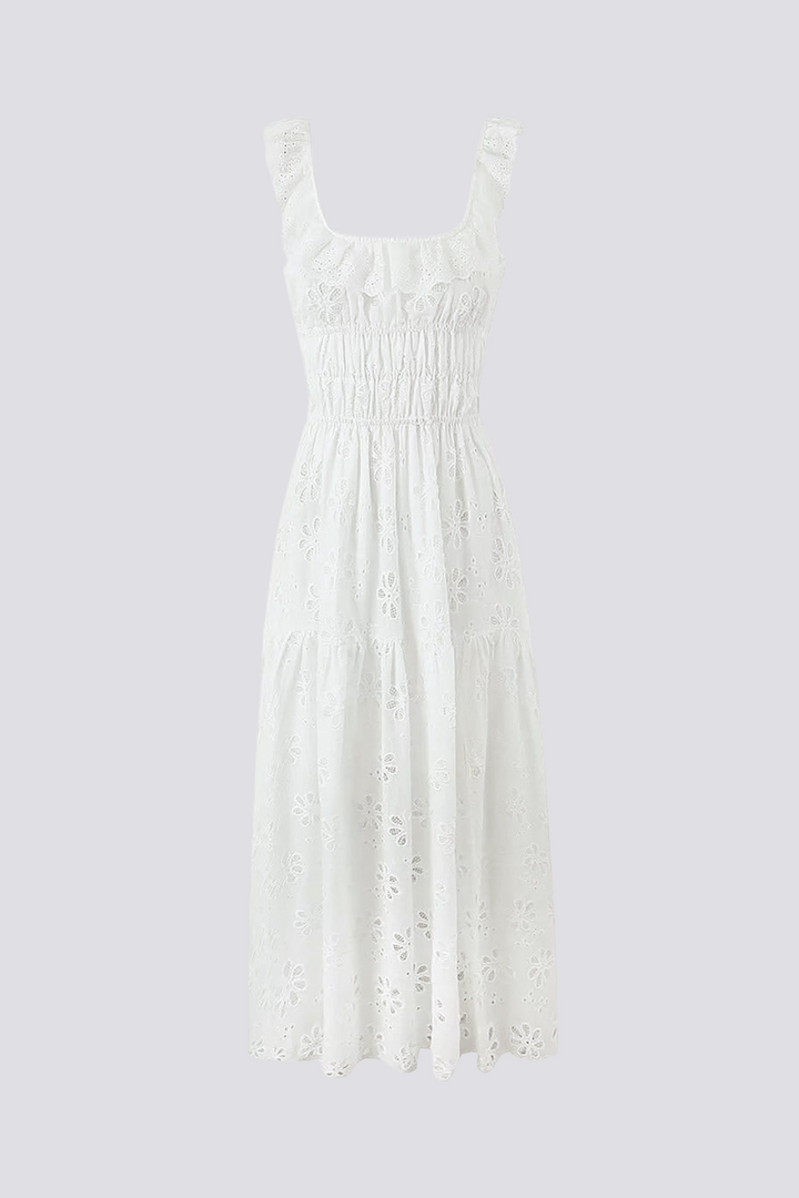 Charline Slit Backless Square Neck Maxi Dress