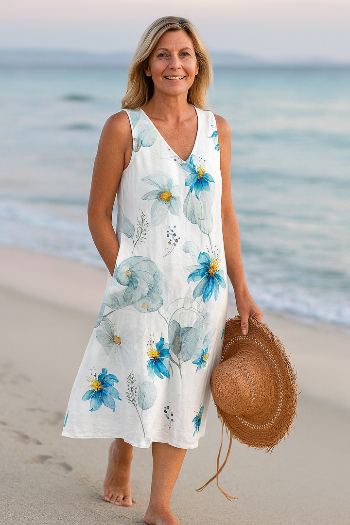 Cavell™ – Summer Sleeveless Dress with Floral Print