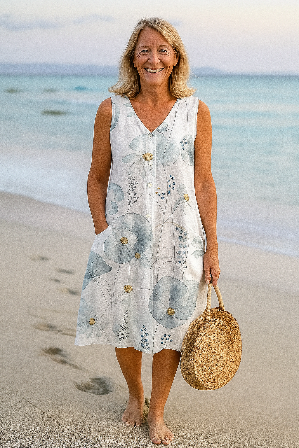 Cavell™ – Summer Sleeveless Dress with Floral Print