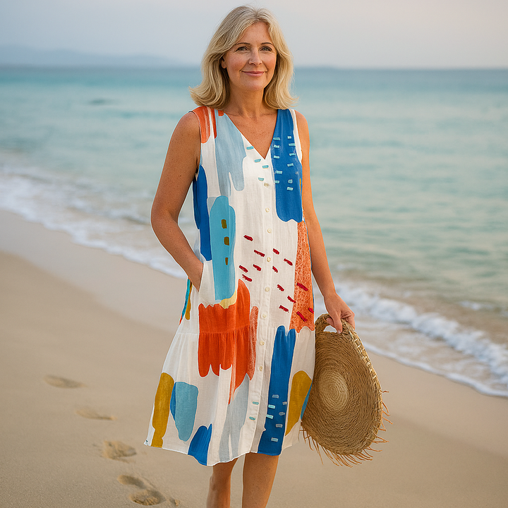 Cavell™ – Summer Sleeveless Dress with Floral Print