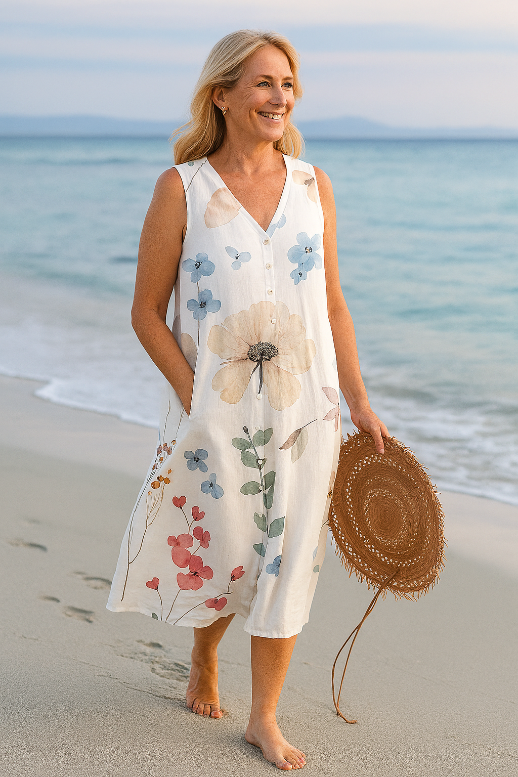 Cavell™ – Summer Sleeveless Dress with Floral Print