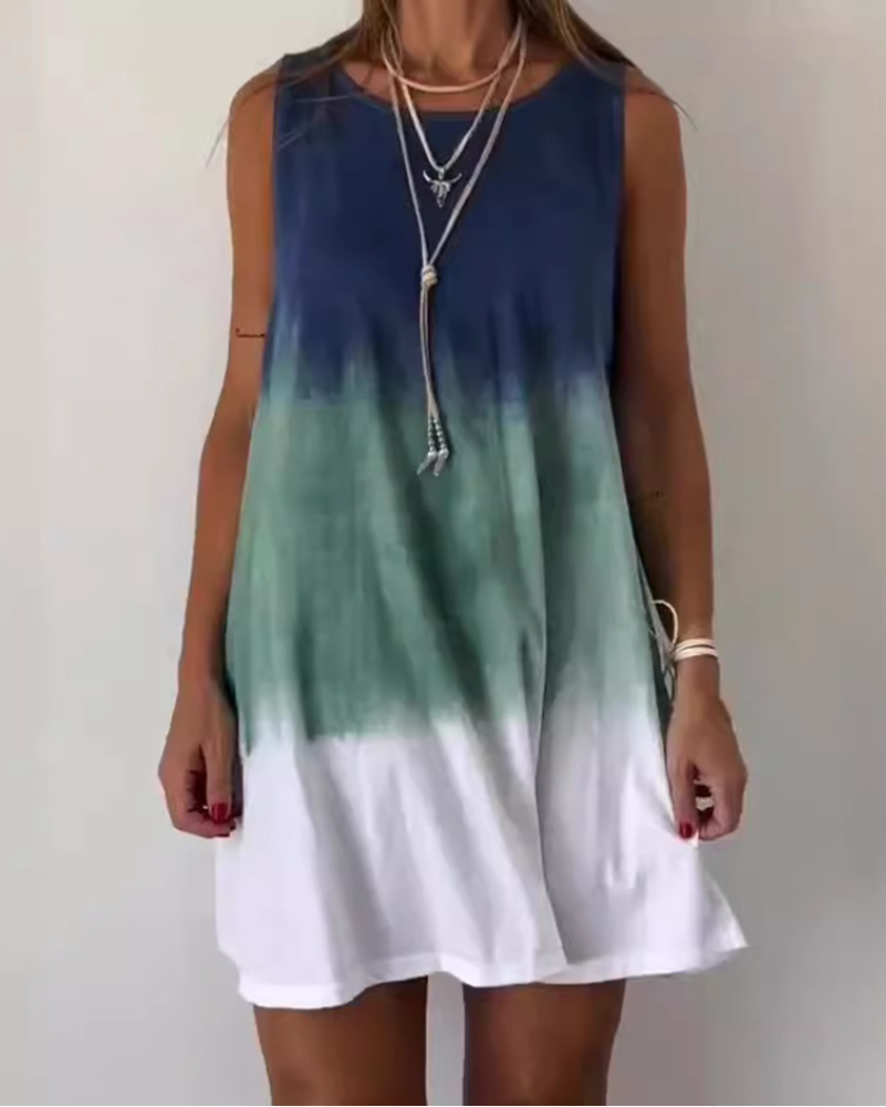 Della | Gradient Tie-Dye Print Mini Dress