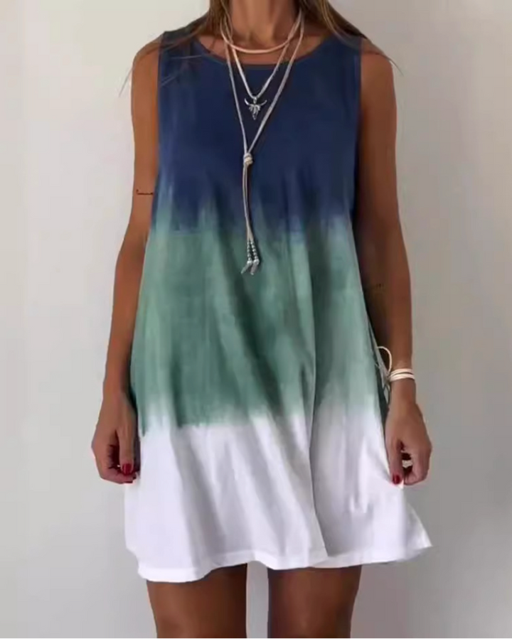 Della | Gradient Tie-Dye Print Mini Dress