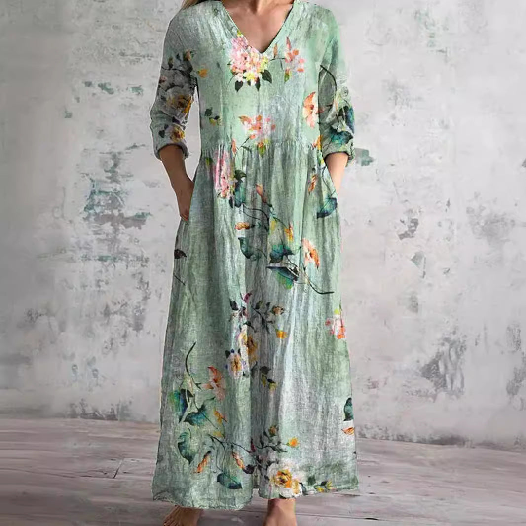 Florienne - Floral Linen-Cotton Dress