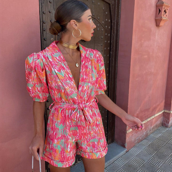 Florence | Abstract Belted Playsuit
