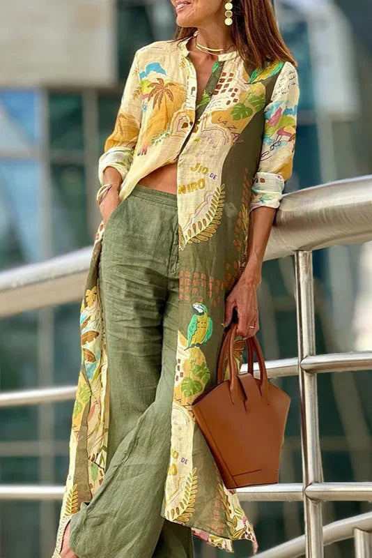 Galina | Women's Linen Set with Natural Style