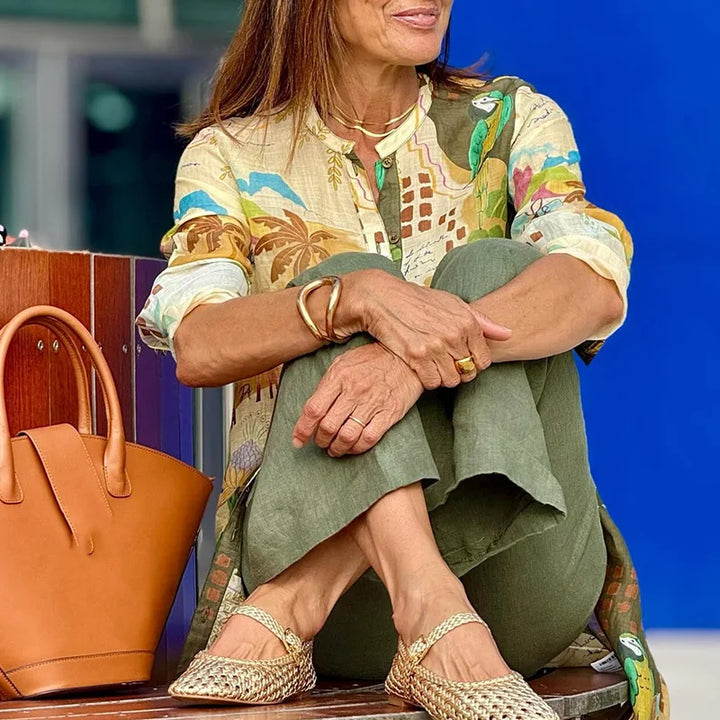 Galina | Women's Linen Set with Natural Style