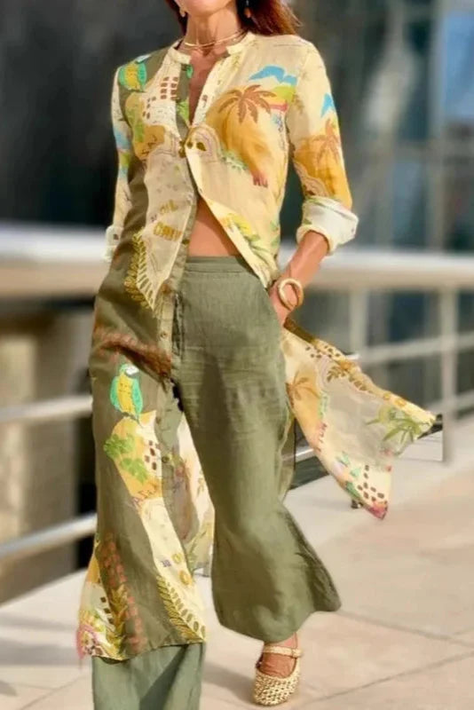 Galina | Women's Linen Set with Natural Style