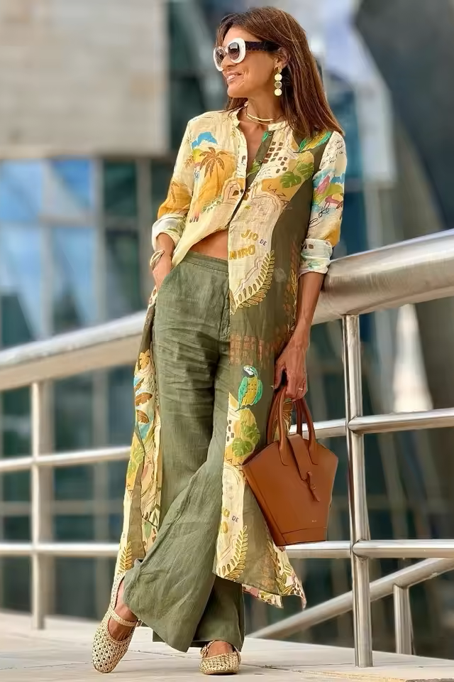 Galina | Women's Linen Set with Natural Style
