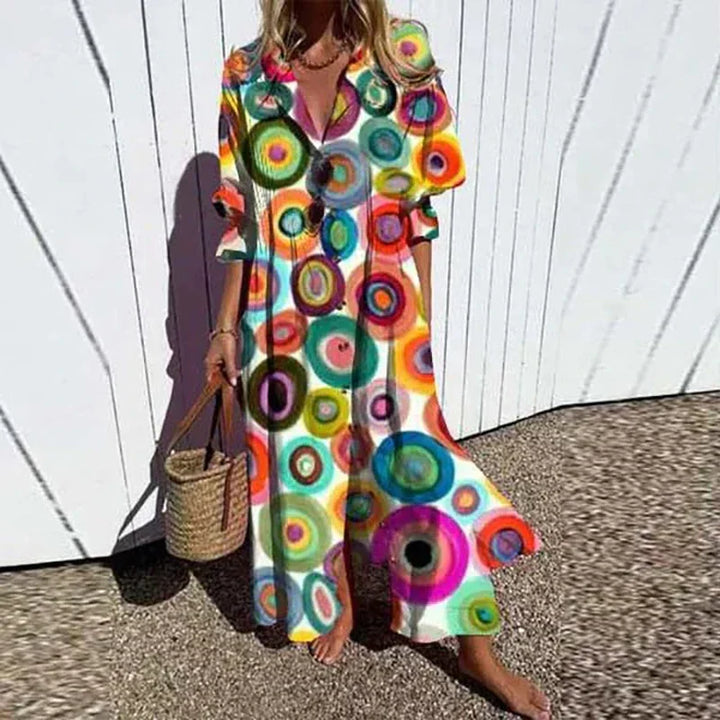 Christy | Bohemian Puff Sleeve Maxi Dress