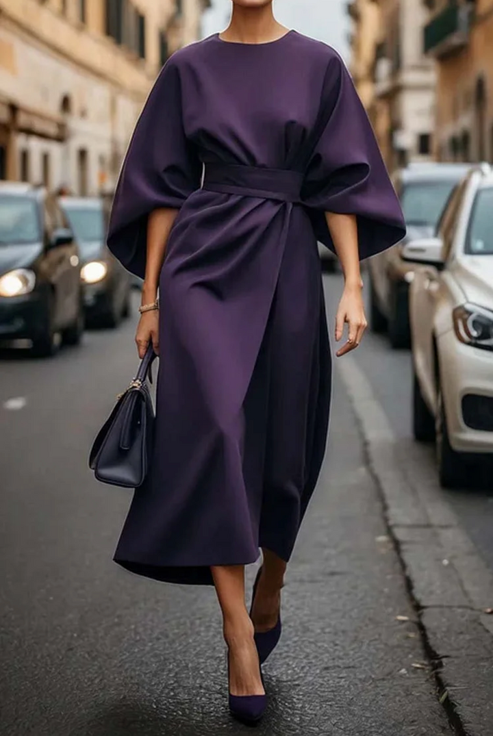 Sonia | Elegant Dress with Sleeves and  Belt