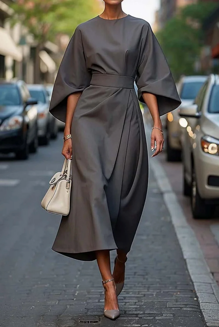 Sonia | Elegant Dress with Sleeves and  Belt