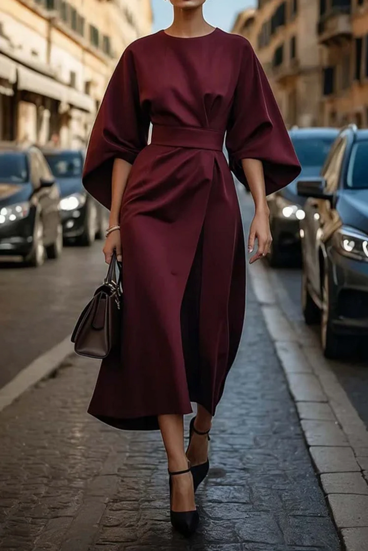 Sonia | Elegant Dress with Sleeves and  Belt