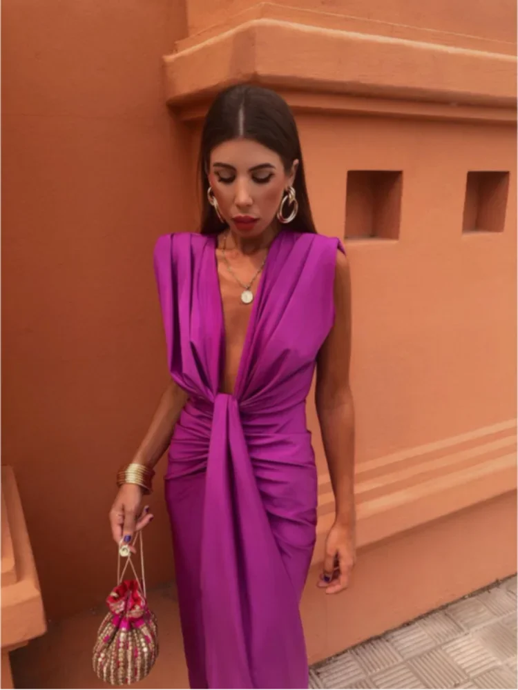 Joanna | Fiery Drape Dress