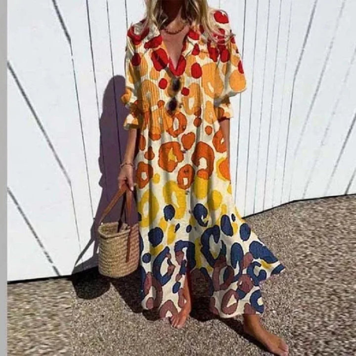 Christy | Bohemian Puff Sleeve Maxi Dress