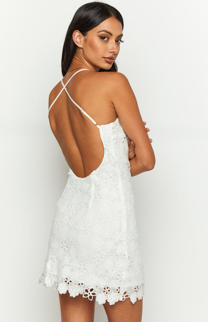 Starlette White Lace Mini Dress