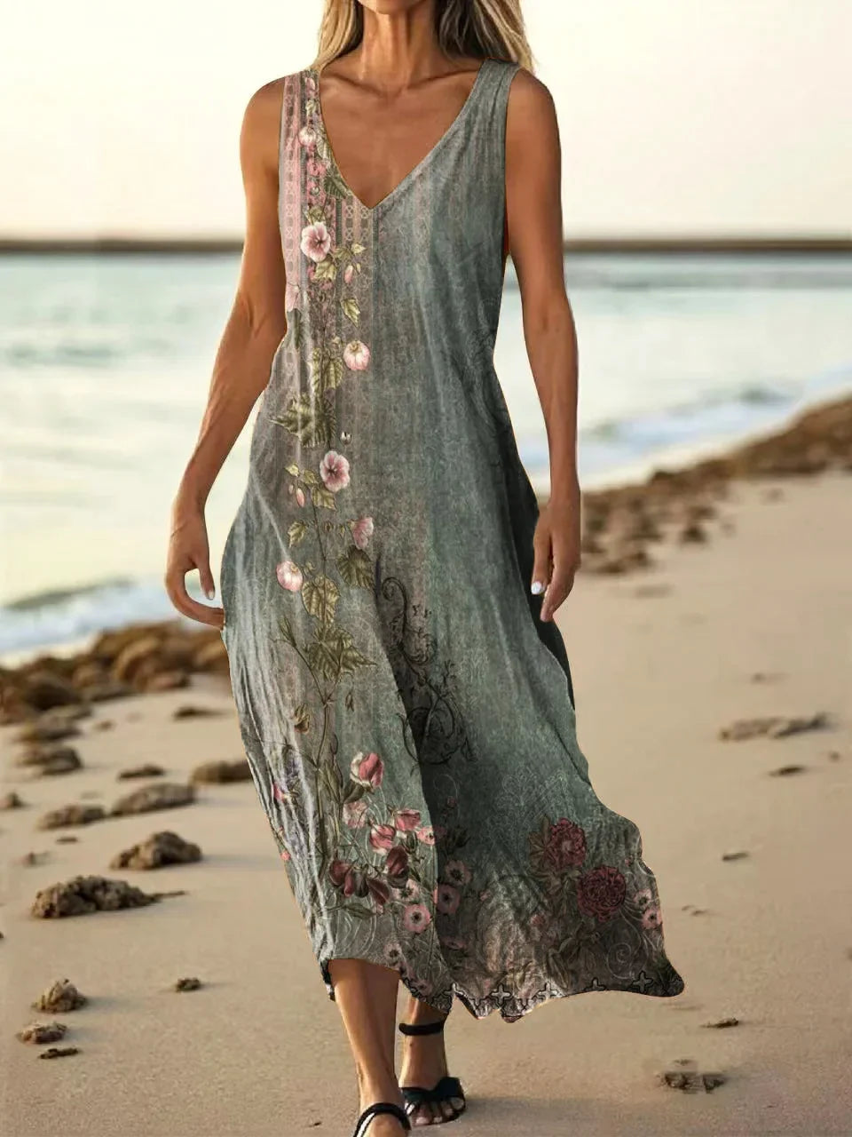 NAIMA – ETHNIC TOTEM PRINT COTTON DRESS