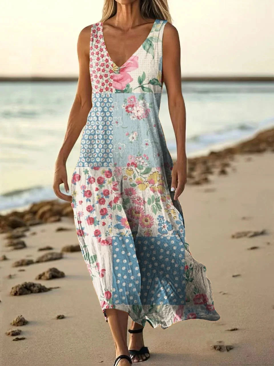 NAIMA – ETHNIC TOTEM PRINT COTTON DRESS
