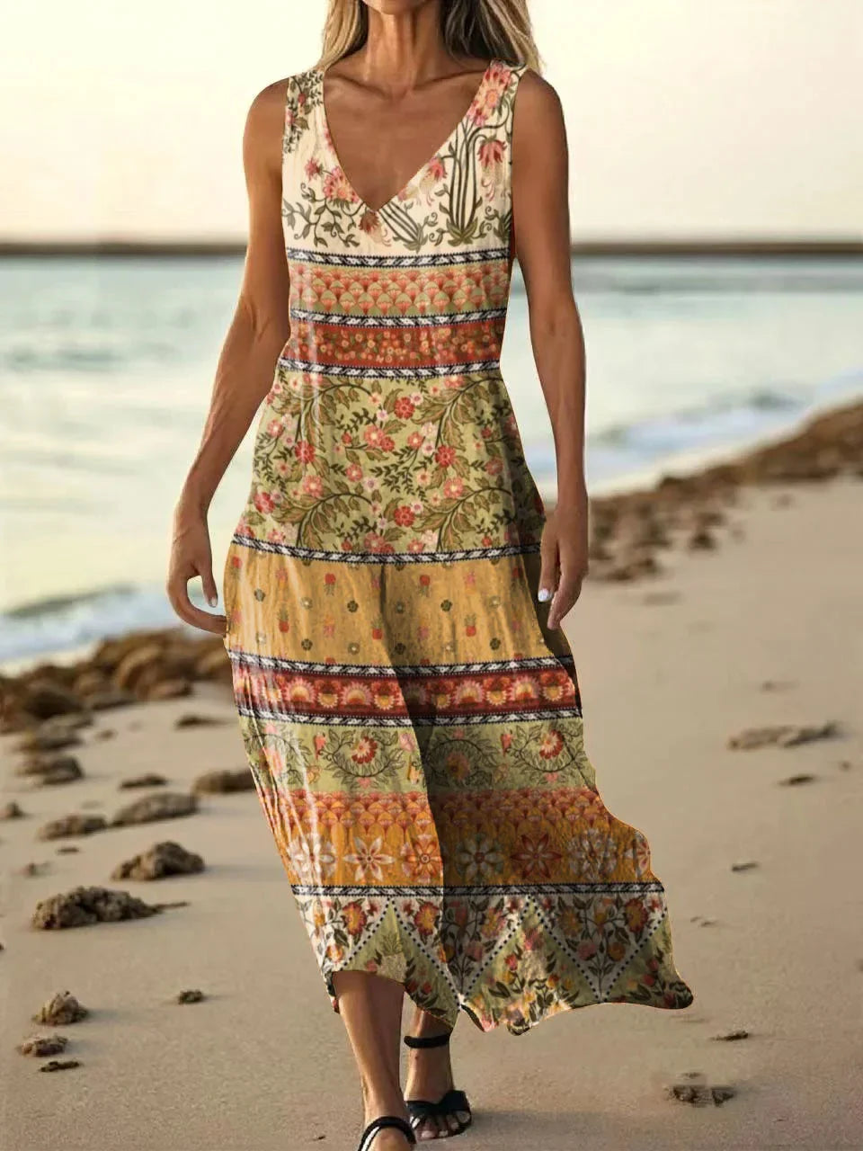 NAIMA – ETHNIC TOTEM PRINT COTTON DRESS