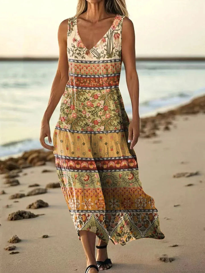 NAIMA – ETHNIC TOTEM PRINT COTTON DRESS
