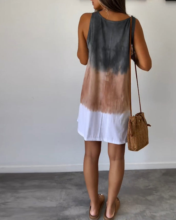 Della | Gradient Tie-Dye Print Mini Dress