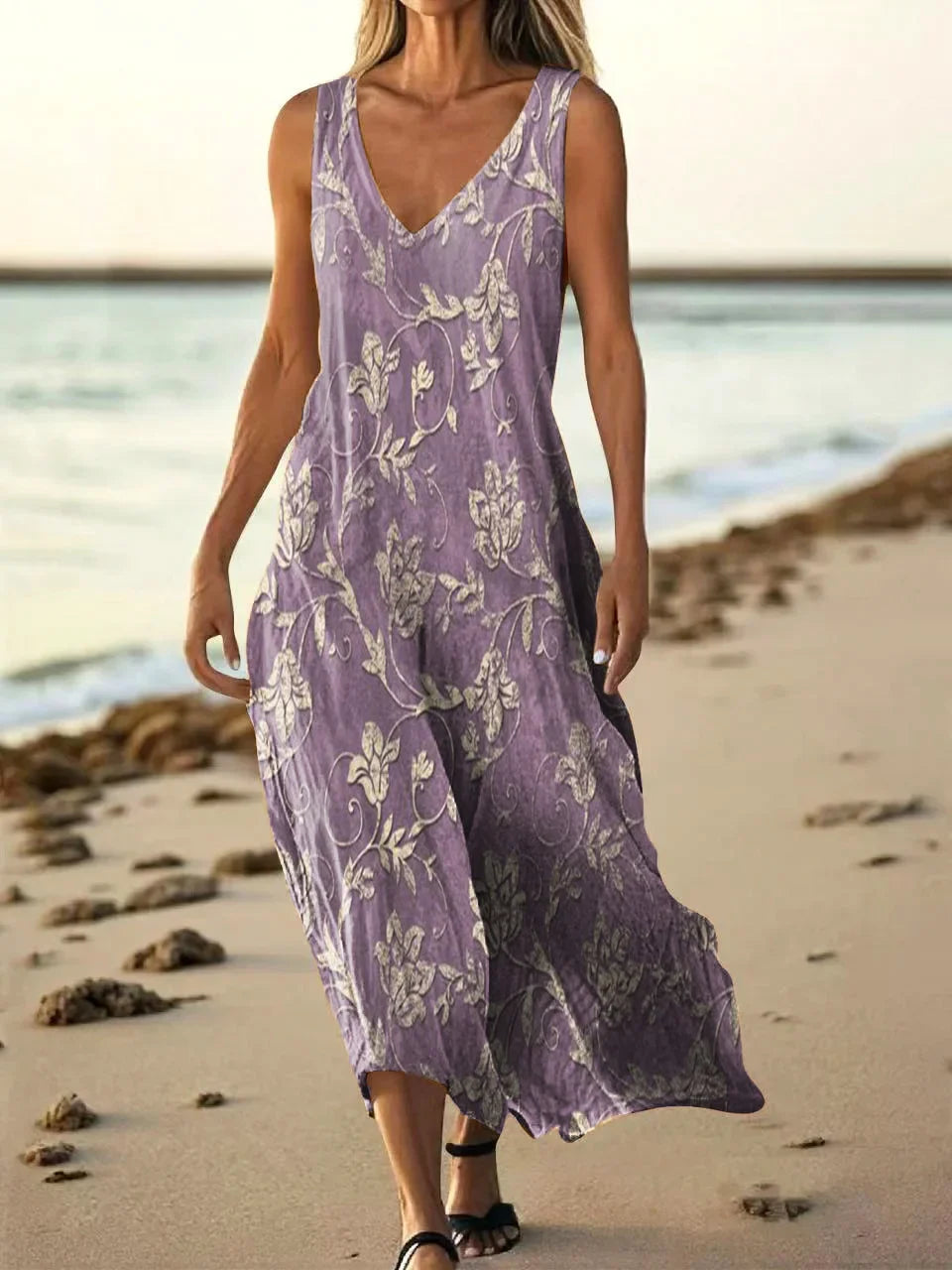 NAIMA – ETHNIC TOTEM PRINT COTTON DRESS