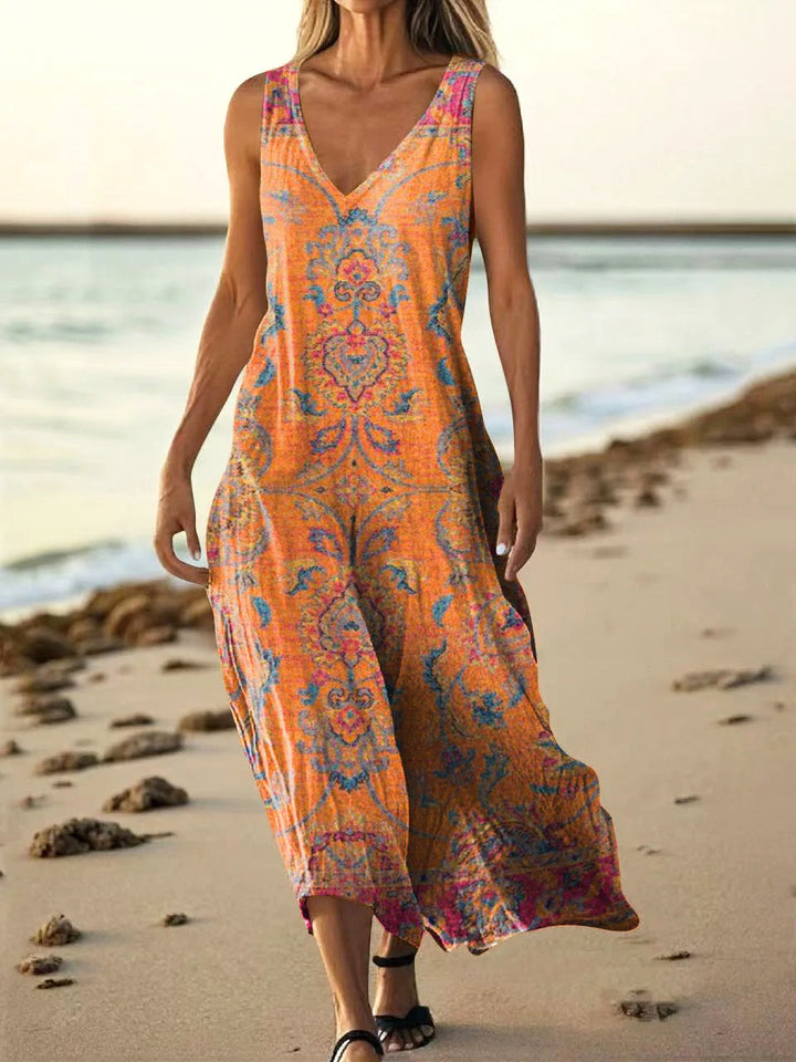 NAIMA – ETHNIC TOTEM PRINT COTTON DRESS