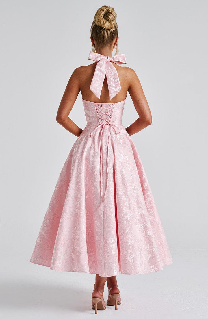 Violetta | Midi dress with a high neckline
