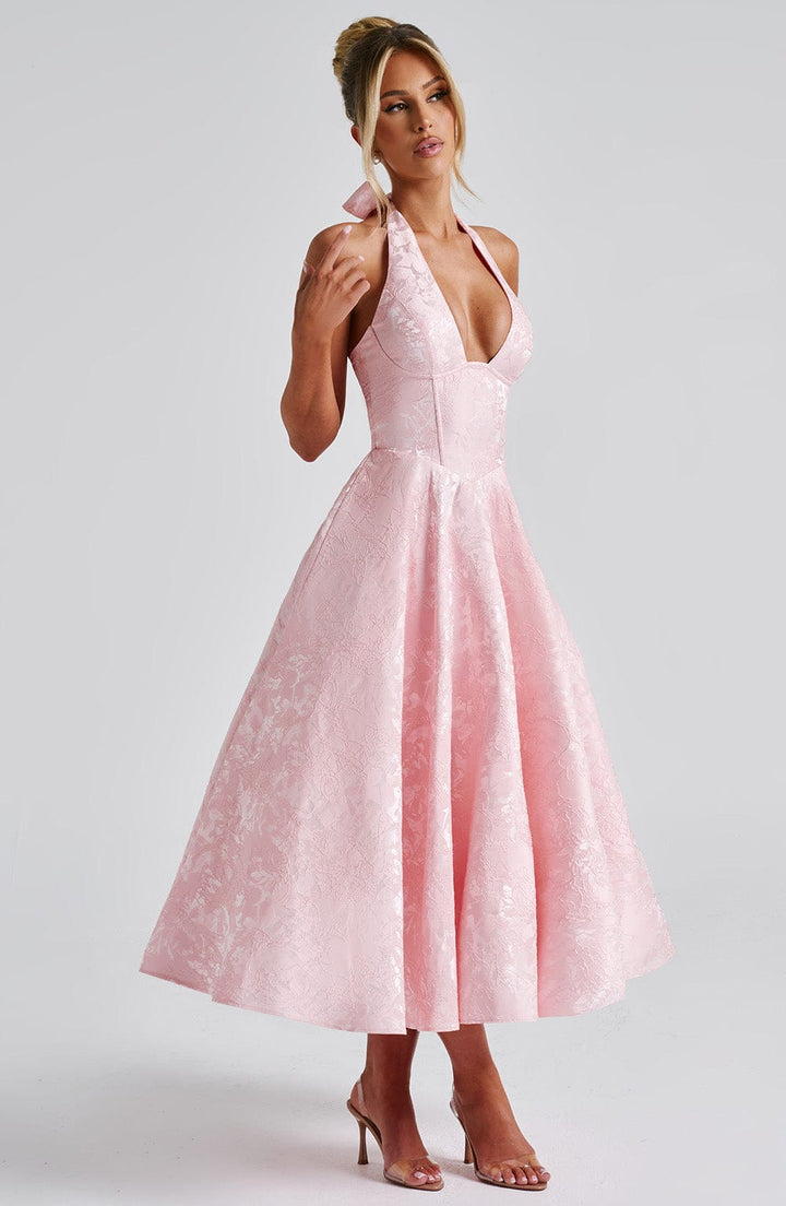 Violetta | Midi dress with a high neckline